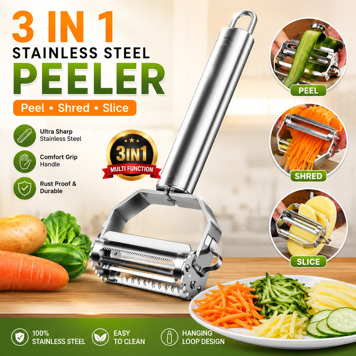 3-in-1 Steel Slicer